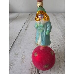 Vintage radko blue princess girl ball star ornament glass Victorian